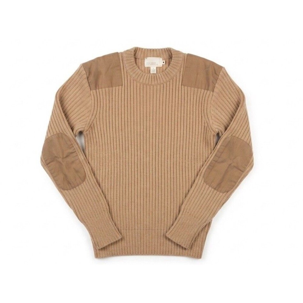 Vintage Brigade Quartermaster Wool Sweater Mens 40 Tan Brown Commando Military